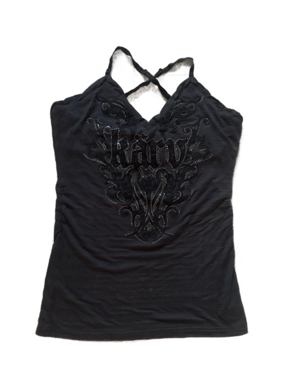 Karv Embellished Black Racerback Camisole